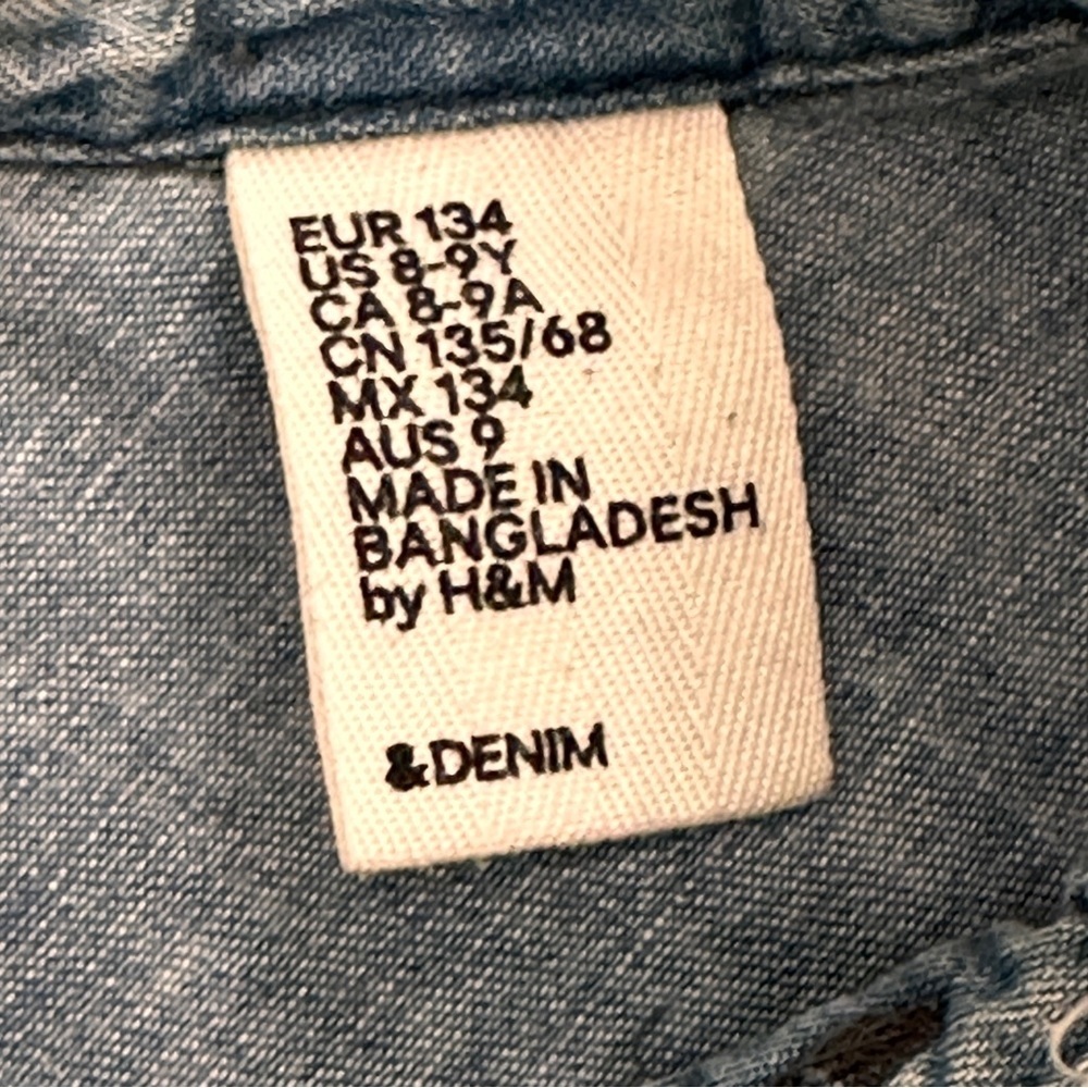 H&M kids, jean shirt, short sleeve - Picture 3 of 3